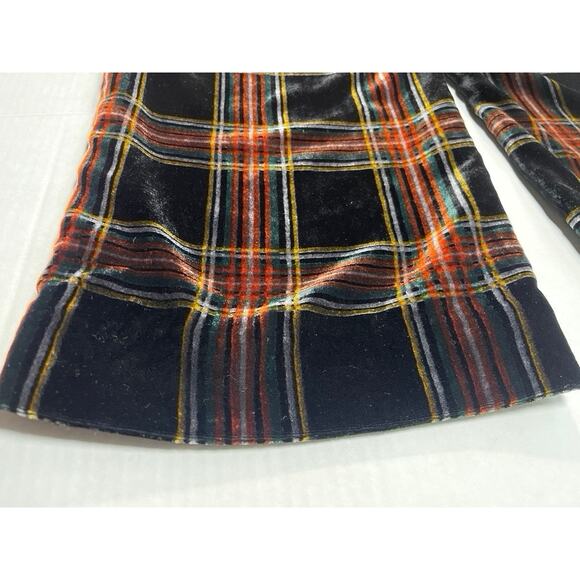 J Crew Sz 8 Stewart Velvet Plaid Pull On Pant Black Holiday Party Festive Preppy - Picture 9 of 15
